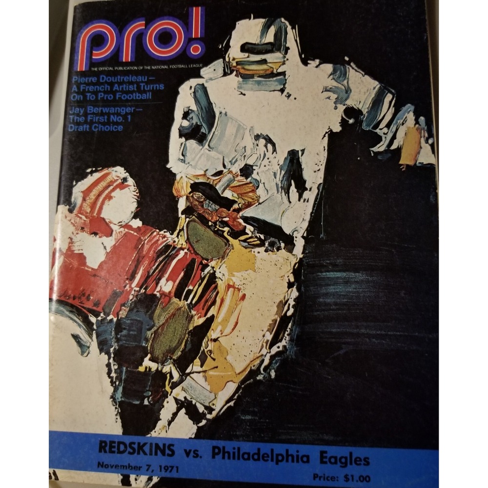 Redskins November 7th, 1971 Washington Redskins @ Philadelphia Eagles Game Prog